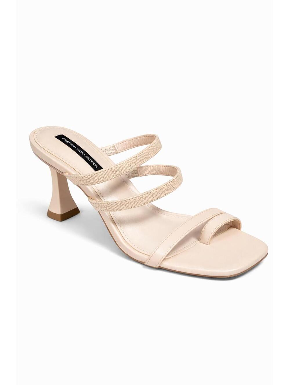 French Connection Heels Nude Strappy Square Toe Block Heel Sandals US 8 NWB
